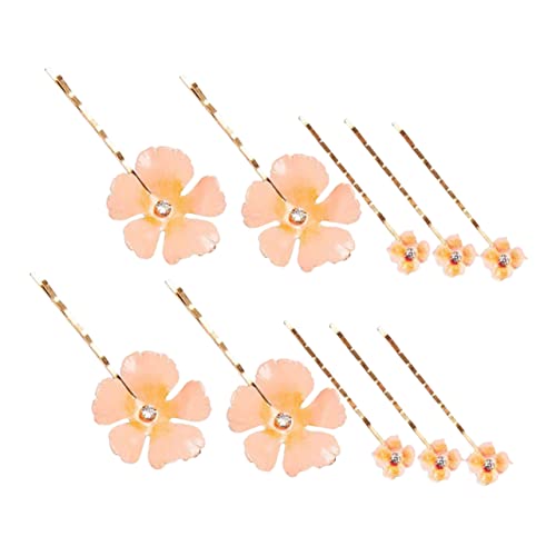 minkissy 10st Blumenclip Haarschmuck Für Frauen Hochzeit Haarschmuck Mit Blumen Haarspange Haarspangen Für Frauen Clips Für Dickes Haar Rosa Haarspangen Metall Seitenclip Dicht Braut von minkissy