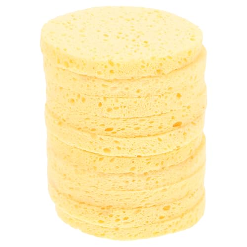 minkissy 10 Stück Gesicht Reinigungsschwämme Natürliche Kosmetikschwämme Make up Entferner Pads Tiefenreinigung Hautfreundlich 80x10mm von minkissy