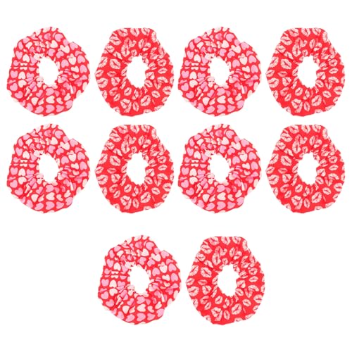 minkissy 10 Stück Haargummis zum Valentinstag Bulk-Haargummis Valentinstag Haargummis Herz Haargummis Haargummi zum Valentinstag Haargummis Masse Polyester von minkissy