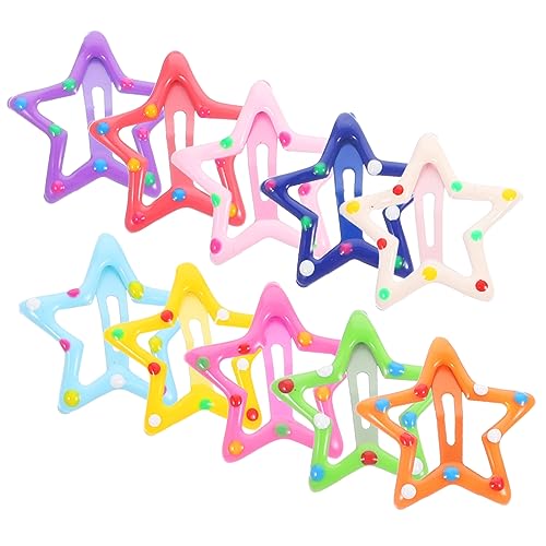 minkissy 10 Stück Haarnadeln Kopfbedeckungen Farbe Zum Schnappen Süße Form Zubehör Stern Haarspange Mädchen Haarspangen Kid Jay Nest Fancy Bang Mini Haarspangen Langer Stil von minkissy