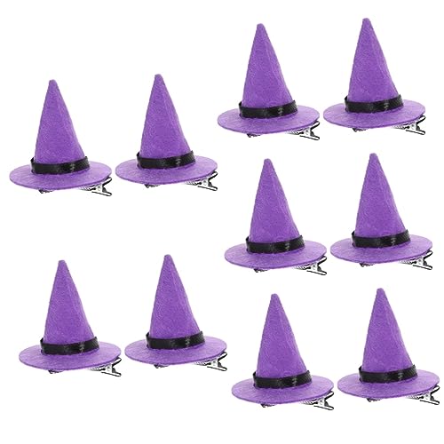 minkissy 10 Stk Halloween-haar-accessoires Haar Einclipsen Halloween-cosplay-hut Hexen-cosplay-hut Frauen Hexenhut Halloween Kostüm Hexenhüte Violett Eisenlegierung Die Hexe Mini Kind von minkissy