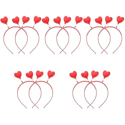 minkissy 10 Stück Herz-Stirnband Haarschmuck für Mädchen Outfits für Mädchen Amor Zubehör Valentinstag Party Favor Valentinstag Haarreifen Partyzubehör Herzförmige Kleidung Druckknopf von minkissy