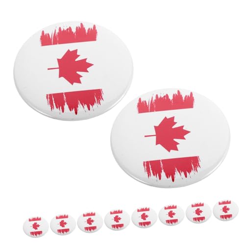 minkissy 10 Stück Kanadische Flagge Ahornblatt Anstecker Pin aus Robustem Eisen Handgefertigte Brosche Vielseitig für Geburtstag Party Souvenir Dekorativ für Kleidung Hut Rucksack von minkissy