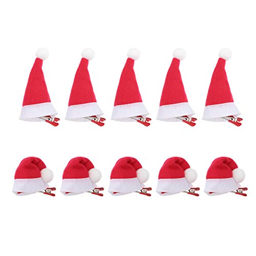 10 Stk Weihnachtshaarspangen Für Kinder Weihnachtsmann Haarspangen Mini Nikolausmütze Spangen Santa Haarschmuck Mini-weihnachtsmütze Haarspange Damen Schnappschuss Weihnachten von minkissy