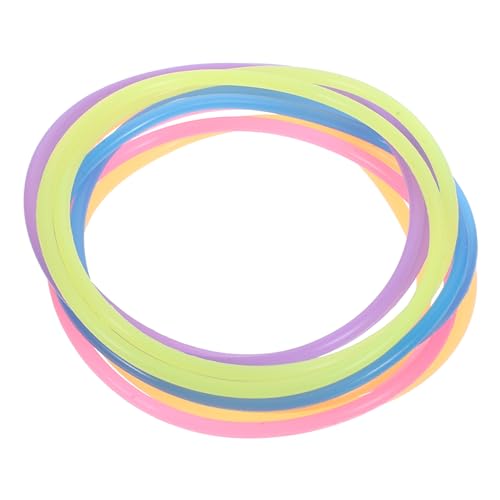 minkissy 10 Stück Leuchtende Silikon Armbänder Elastische Dehnbare Glow in The Dark Wristbands Unisex in Nachtorange Himmelblau Gelb für Party Sport Alltag von minkissy