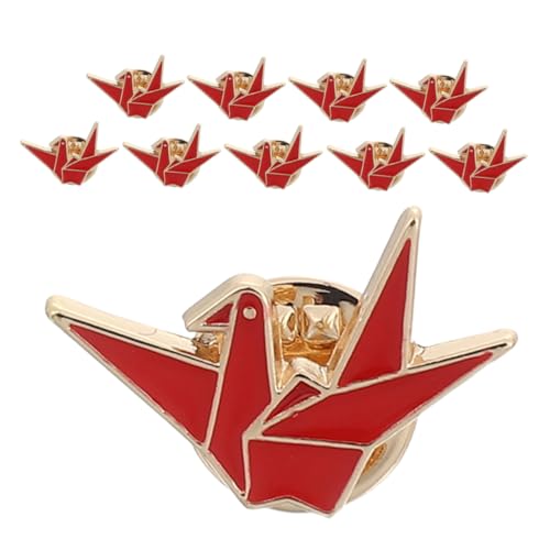 minkissy 10stücke Lustige Origami-reversnadel Aus Legierung Zarte Damenbrosche Neuartige Broschennadel Im Origami-stil Dekorative Anstecknadel Für Taschen Und Pullover von minkissy