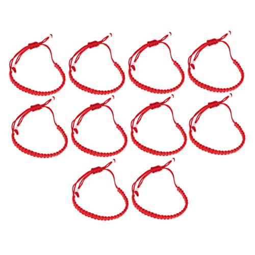 minkissy 10 Stück Schnurarmband Einstellbare Geflochtene Armbänder mit Dekorativen Perlen Handgefertigt für Damen Herren für Festivals von minkissy