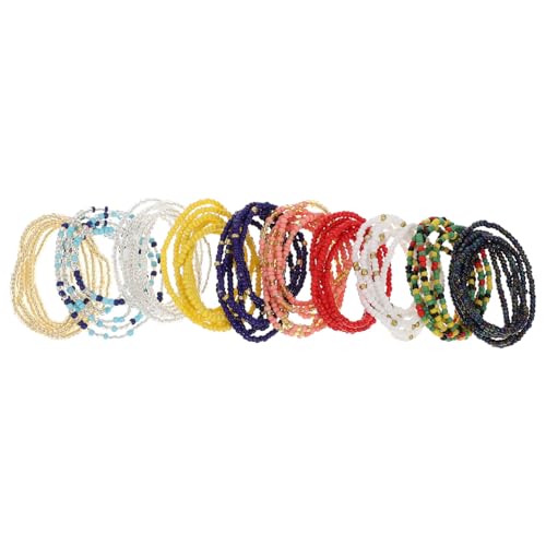 minkissy 10 Stück Teiliges Bunter Strand Waist Chains für Frauen Handgemachte Perlenkette Hüftkette für Sommerkleider und Bikinis von minkissy