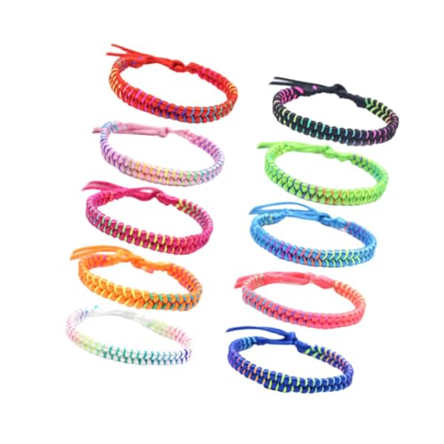 minkissy 10 Stück Teiliges Gemischtes Armband Handgewebtes Unisex Handgelenkband Verstellbar für Männer Frauen für zu Besonderen Anlässen von minkissy