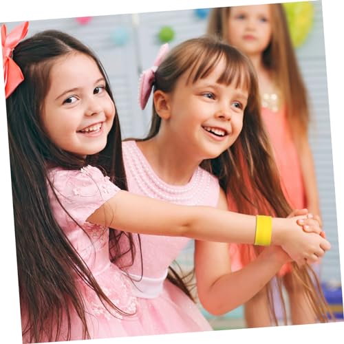 minkissy 10 Stück Teiliges Silikon Schnapparmbänder für Flexible Hautfreundliche Slap Wristbands in Gelb Elastisch und Hitzebeständig als Partygeschenke für Jungen und Mädchen von minkissy