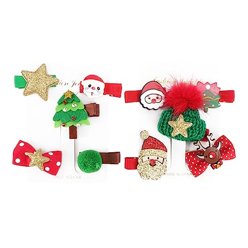 10st Weihnachtshaarspangen Süße Weihnachtshaarnadeln Schneemann Haarspangen Kopfschmuck Haarspangen Für Mädchen Geweih Haarspangen Tiara Kind Stoff Weihnachten Fünfteiliges Set von minkissy