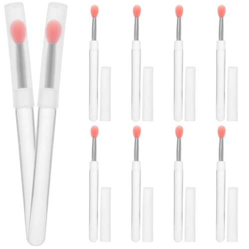 minkissy 10-pack Tragbare Lippen Make-up Pinsel Set Weiche Silikon Lip Peeling Pinsel Mit Abdeckung Für Lip Gloss Und Lidschatten Einfach von minkissy