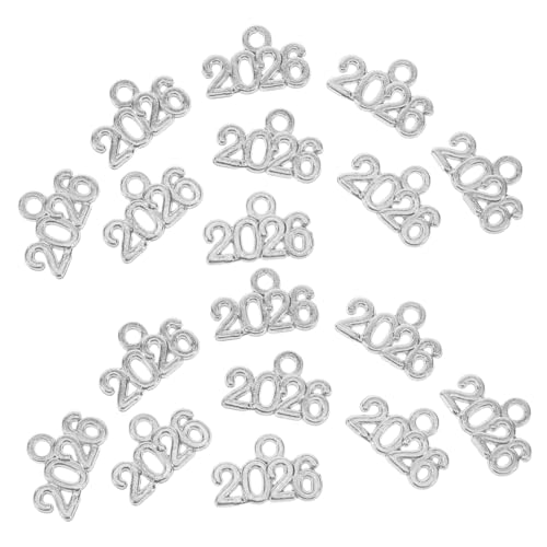 minkissy 100 Stück Jahr Legierungs Charms Schlüsselanhänger Anhänger für Schmuckherstellung und Bastelprojekte Dekorative DIY Anhänger von minkissy