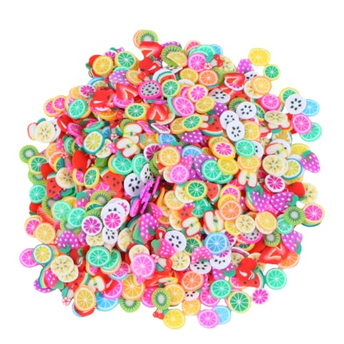 minkissy 1000pcs Glitter Lip Gloss Nail Decoration Glitter Decor Nail Art Slices Halloween 3D Fruit Nail Art Slices Polymer Clay Slices for Nails Amulet Fruit Slices Nail Chips Bulk Filler von minkissy