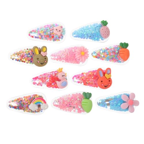 minkissy 10St Haarglitter für Tanzzubehör für Haare Kinderaccessoires für Haarspangen für Seitenclip Ausgabekarte Kopfbedeckung Baby Haarnadeln PVC von minkissy