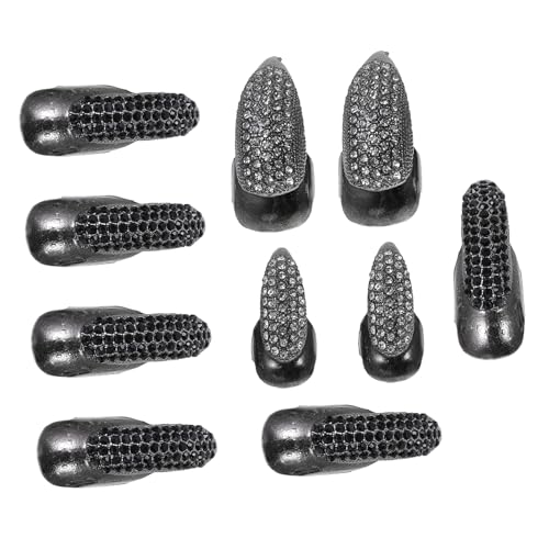 minkissy 10Stücke Teiliges Fingernagelklauenringe Aus Langlebigem Legierungsmaterial Verstellbare Punk Fingernagelaccessoires Für Halloween Für Damen Und Herren von minkissy