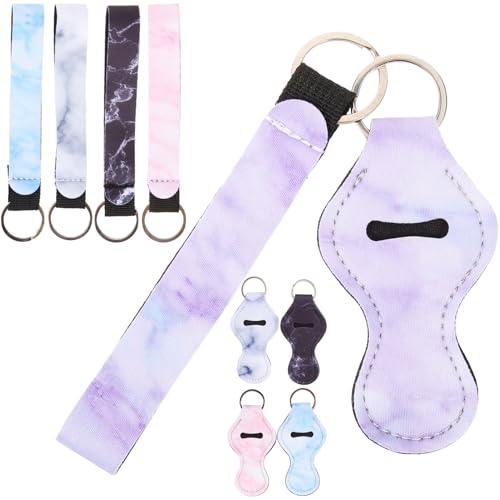 minkissy 10pcs Lippenstift Keychain Lippenstift Lip Gloss Hülse Kompakte Marmor Keychain Set von minkissy