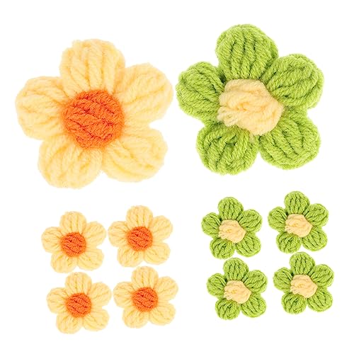 minkissy 10st Haarnadel Zubehör Gehäkelte Blumenhandwerke Häkeln Blumen Verzierungen Gänseblümchen-blumenflecken Gehäkelte Blumenapplikation Blumenbeete Handbuch Kind Garn Blumendekoration von minkissy