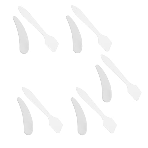 minkissy 10st Kleiner Halbmondförmiger Sahnelöffel Creme Gesichtsdampfer Bausatz Produkt Rasierer Besteck Hautpflege Gel Wachsen Textmarker Spatel Probenlöffel Plastik Pp von minkissy
