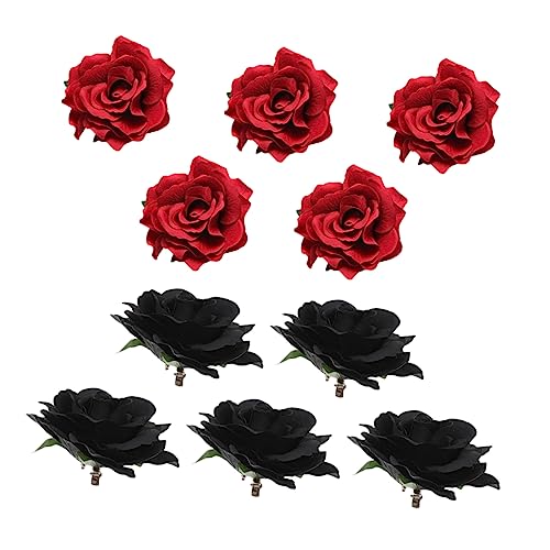 minkissy 10st Rosafarbene Haarspange Haarspangen Rote Haaraccessoires Für Frauen Haarschmuck Blumenclips Für Das Haar Festival-haar Blumenklammern Stoff Braut Rosen Blüte von minkissy