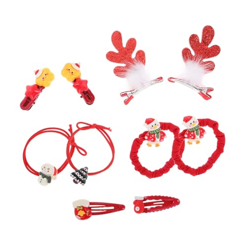 minkissy 10stücke Süße Weihnachts-haaraccessoires Mit Rentiergeweih-haarclips Und Haargummis Festliche Haarschmuck Für Mädchen Und Für Feiertagsfeiern Und Fotoshootings von minkissy