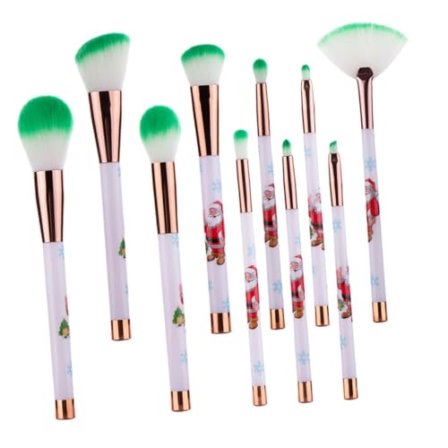 minkissy 10stücke Teiliges Weihnachts-make-up Synthetische Fasern Für Verblenden Konturieren Schattieren Lidschatten Foundation Puder Mit Weihnachtsmotiven von minkissy