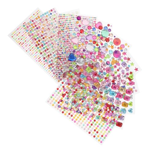 minkissy 11blätter Ab-strass-bogenaufkleber Schmuckaufkleber Zum Basteln Mit Kindern Strass-stoffaufkleber Valentinstagsaufkleber Holografische Aufkleber Runde Aufkleber Für Scrapbooking von minkissy