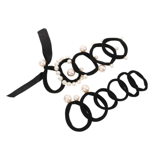 minkissy 11stücke Teilige Elastische Haarbänder Für Mädchen Mit Künstlichen Perlen Rutschfeste Haargummis Für Täglichen Gebrauch Nahtlose Seilbänder Für Verschiedene Frisuren von minkissy