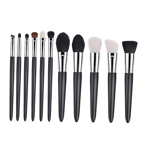 minkissy 11stücke Teiliges Make-up-pinsel-set Aus Ziegenhaar Kosmetikpinsel Mit Holzgriff Für Gesichtspuder Lidschatten Und Concealer von minkissy