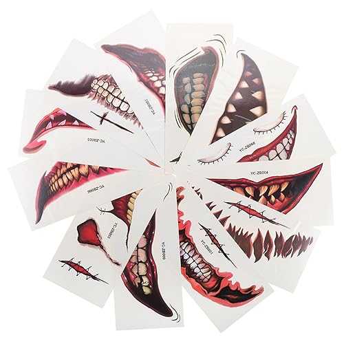 minkissy Aufkleber-set 12 Stück Halloween Temporär Einzigartiges Gesichtsdesign Glitzer-biene Temporär für Party Cosplay Halloween von minkissy