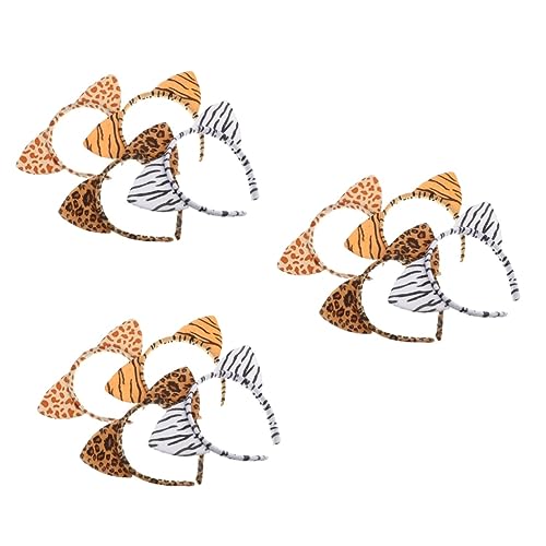 minkissy 12 Stck. Teiliges Kuscheliges Tierohren Haarreif Cosplay Stirnband Leopard Zebra Tiger Giraffe für Mädchen Party von minkissy