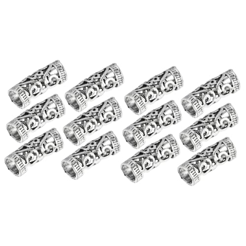 minkissy 12 Stk Perücke Dreadlocks Haarschmuck Dreadlock-häkelnadel Armbandperlen Goldenes Medaillon Haarschlauch Schmuck Haar-dreadlocks Ringe Metall Pirat Gebogenes Rohr von minkissy
