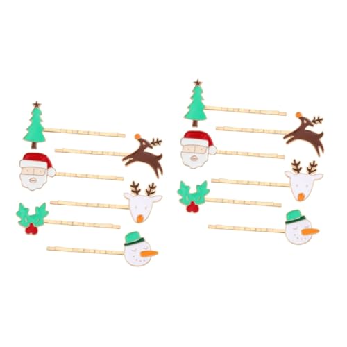 minkissy 12 Stk Weihnachtshaarnadel Weihnachtsdekoration Weihnachtsspangen für Kinder Christbaumschmuck Haarspangen legierung weihnachten kinder haarnadel dekorative Haarklammern Jesus von minkissy