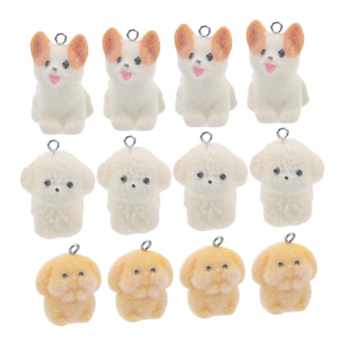 minkissy 12 Stück – Anhänger Hübsch Niedlich Bastelmaterial Aus Harz Halskette Ohrringe Welpen Bastelprojekte Für Ohrringe Miniatur Beflockung Armband Schlüsselanhänger Cartoon von minkissy