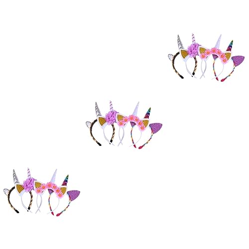 minkissy 12 Stk Einhornkostüm Für Mädchen Cosplay-ohr-stirnband Einhorn Prinzessin Kleid Ohr Stirnband Einhorn-horn-stirnband Einhorn-party-outfit Einhorn-haarreifen Kind Ohrringe Halloween von minkissy