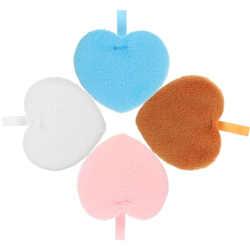 minkissy 12 Stk Herzschlag Staubpulver Puderquaste Für Körperpuder Lockerer Hauch Schwamm-make-up-mixer Puffs Kosmetischer Hauch Faserpulver Die Faulen Baby Makeup Entferner Faser Baumwolle von minkissy