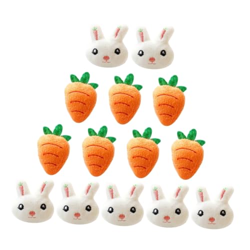 minkissy 12 Stück Plüsch Hase Karotte Broschen für Ostern Niedliche Anstecker für Kleidung und Taschen zur Dekoration für Festlichkeiten von minkissy