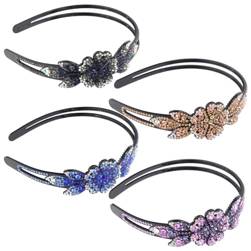 minkissy 12 Stk Strass-stirnband Stirnbänder Stirnband Mit Blumenstrass Festlicher Party-haarreif Dekorativer Kopfschmuck Kopfbedeckung Für Frauen Jahrgang Haarnadel Fräulein Strasssteine von minkissy