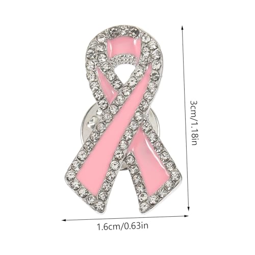 minkissy 12 Stück Teiliges Brustkrebs Bewusstsein Broschen Rot Glitzernde Schleifen Anstecknadeln Strapazierfähige Kleidung Broschen für Jacke Rucksack Festliche Blusen Charity von minkissy