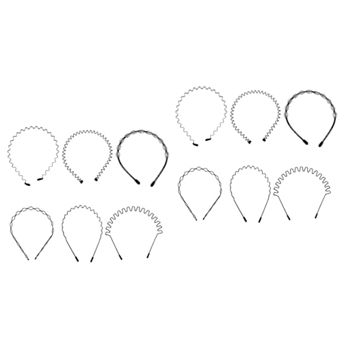 12 Stk Unsichtbare Wellenhaarnadel Frühlingshaarreifen gewelltes Stirnband aus Metall Stirnband schwarz Stirnbänder für Männer Mädchen Make-up Haarband Sporthaarreifen der Rücken von minkissy