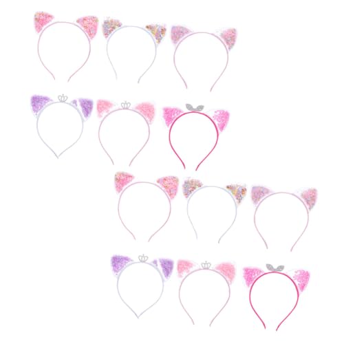minkissy 12stücke Katzenohren Haarreifen Für Mädchen Junge Mädchen Stirnband Requisiten Party Haarband Accessoires Katzenohren Zubehör Für Halloween Und Geburtstag von minkissy