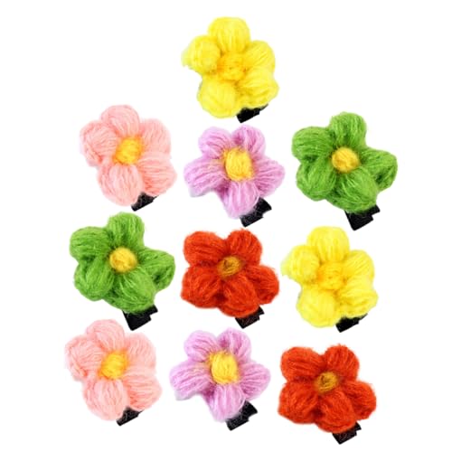 minkissy Haargummi 12 Stück Blumenförmige Haarspangen Rutschfest Für Mädchen Jungen Kinder Kopfbedeckung von minkissy