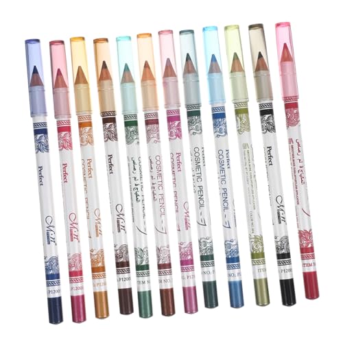 minkissy 12st Farbige Eyeliner-stifte Bleistifte Augen Makeup Lidschatten-palette Lippentönung Schwarzer Gel-eyeliner Augenstift Colorful von minkissy