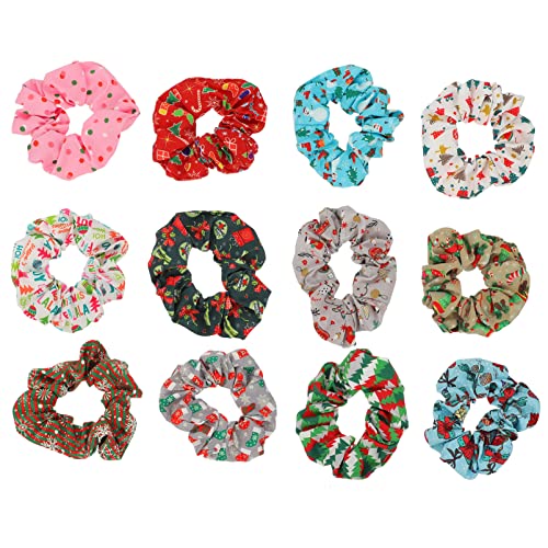 minkissy Weihnachts-haargummis 12 Stück Damen Mädchen Haarbänder Damen Elastisch Haarschmuck Haargummi von minkissy