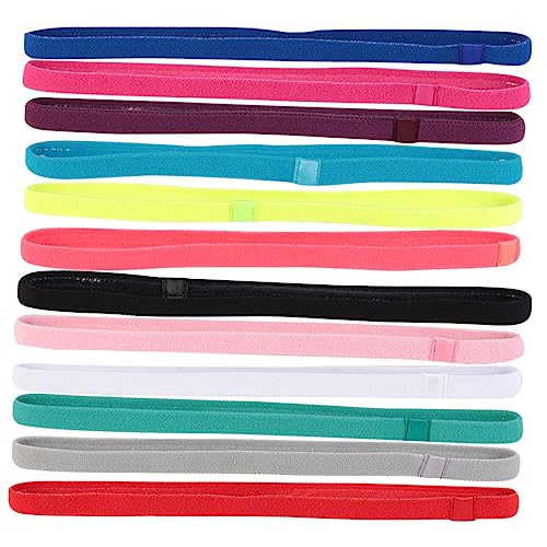 minkissy 12stücke Elastische Stirnbänder in Bonbonfarben Sport-kopfbedeckung -schweißband Für Outdoor-yoga Fluoreszierendes Rot Grün Rosérot Tannengrün Erdblau Saphirblau von minkissy