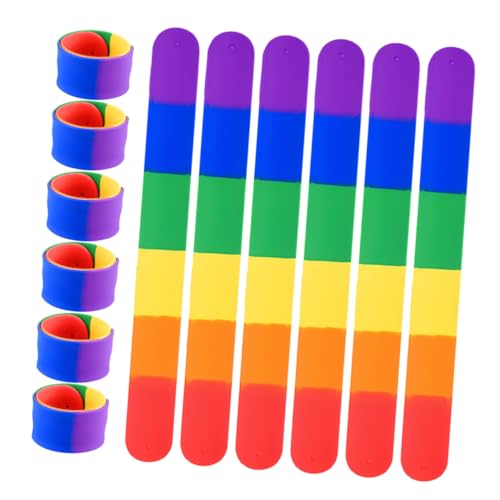 minkissy 12stücke Bunte Schlagarmbänder Silikon-regenbogenarmbänder Für Geburtstagspartys Und Outdoor-aktivitäten Hautfreundliches Material Einfache Anwendung Wiederverwendbar von minkissy