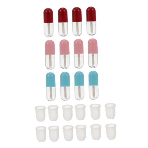 minkissy 12stücke Kapsel Geformte Mini Lip Gloss Rohre Nachfüllbar Leere Lip Balm Flaschen Auslaufsichere Dichte Verschluss Behälter Für Reisen Und Outdoor-aktivitäten von minkissy