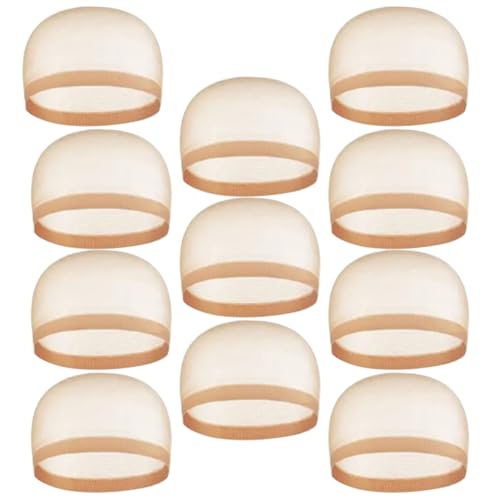 minkissy 12stücke Perückenkappen Für Spitzenperücken Elastische Perückennetzhut Kopf Abdeckung Perückenhaarnetz Perückennetz Für Friseure Webhaarnetz Perückennetzkappen Aus Spitze von minkissy