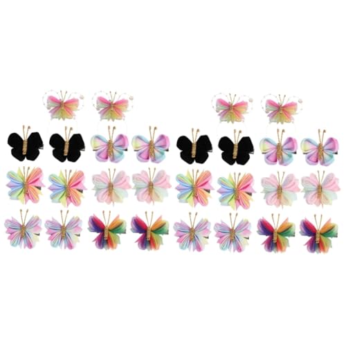 minkissy 14 Paare Mesh-schmetterling-haar-accessoires Haarnadel Aus Metall Schmetterlings-haarspange Haarschmuck Für Kleine Mädchen Schmetterlings-haarnadeln Kind Mehrfarbig Flanell Zubehör von minkissy