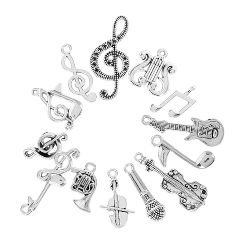 minkissy 14 Stück Teiliges Kleine Niedliche Violin Schmuckanhänger Kreative Diy Musikinstrument Charms Handgemachte Musiknote Zubehör für Gitarre und Violine von minkissy